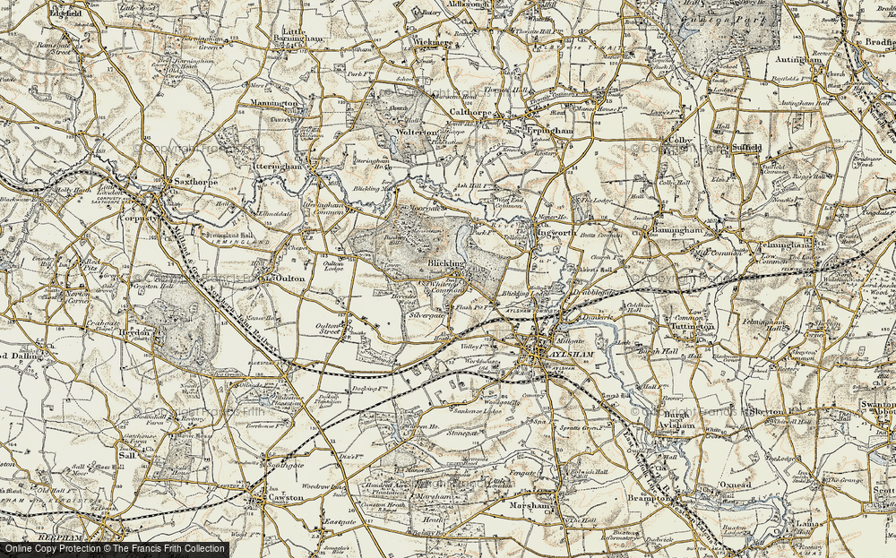 Old Map of Blickling, 1901-1902 in 1901-1902
