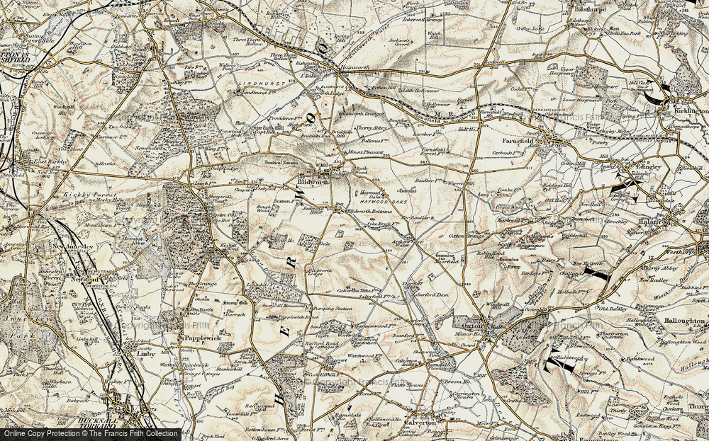 Old Map of Blidworth Bottoms, 1902-1903 in 1902-1903