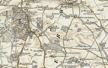 Old map of Blidworth Lodge in 1902