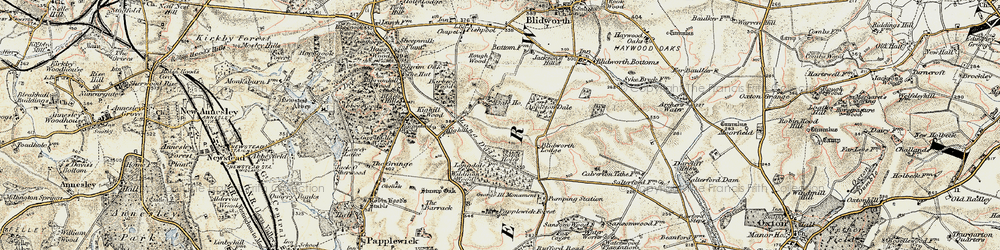 Old map of Blidworth Lodge in 1902