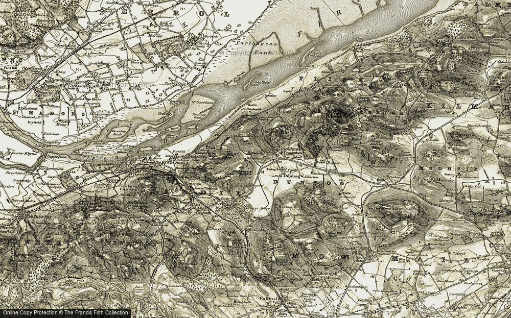 Old Map of Historic Map covering Bankside in 1906-1908