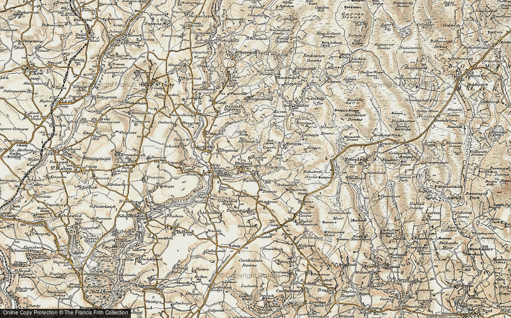 Old Map of Blisland, 1900 in 1900