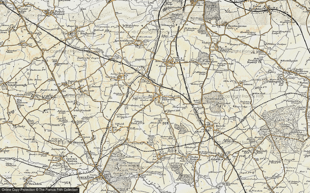 Old Map of Historic Map covering Blisworth Lodge in 1898-1901
