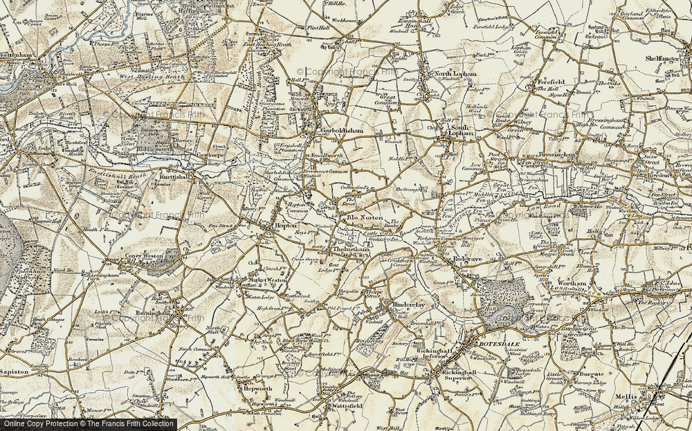 Old Map of Blo' Norton, 1901 in 1901