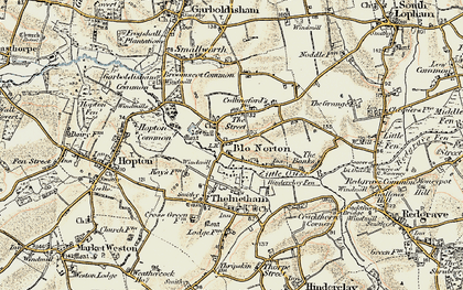 Old map of Blo' Norton in 1901