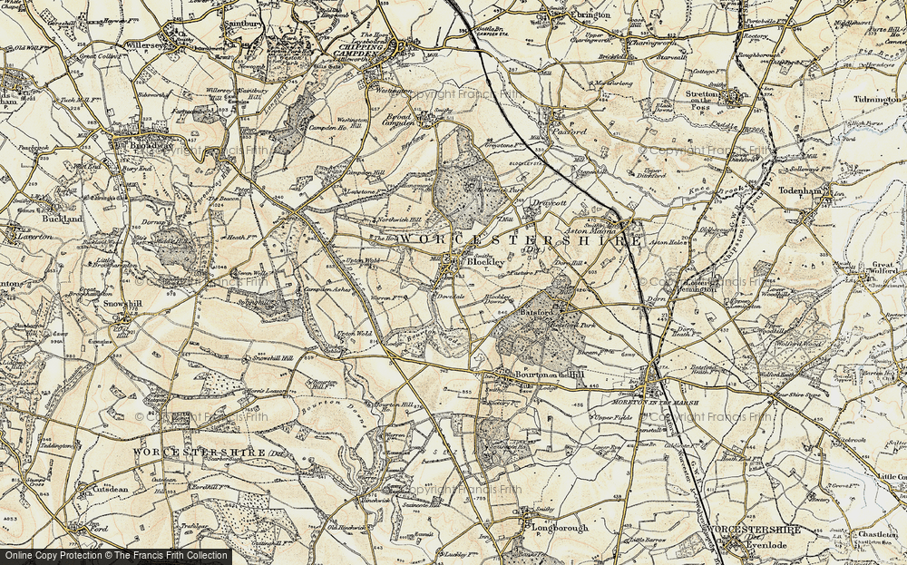Old Map of Historic Map covering Campden Ashes in 1899-1901
