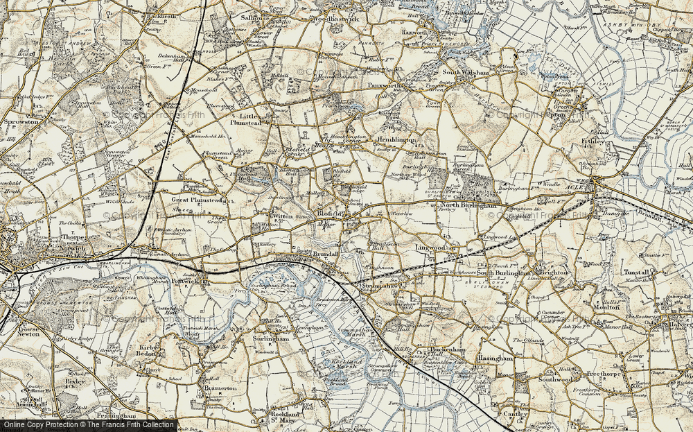 Old Map of Blofield, 1901-1902 in 1901-1902