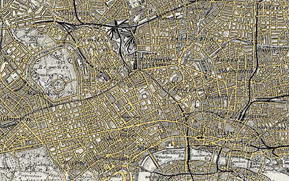 Old map of Bloomsbury in 1897-1902
