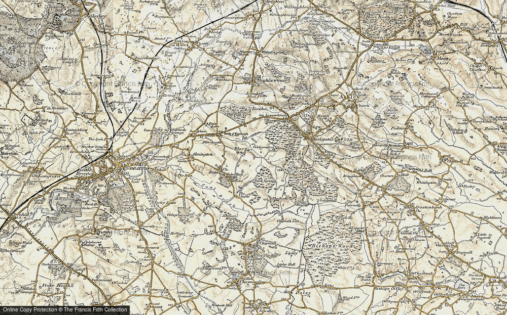 Old Map of Blore, 1902 in 1902