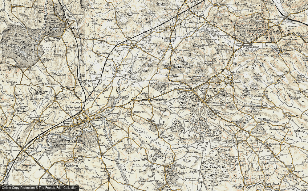 Old Map of Historic Map covering Bloreheath (1459) in 1902