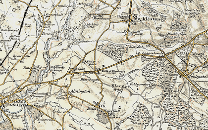 Old map of Bloreheath (1459) in 1902
