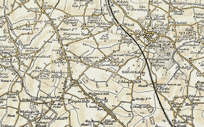Old map of Blossomfield in 1901-1902