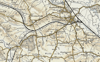 Old map of Blount's Green in 1902