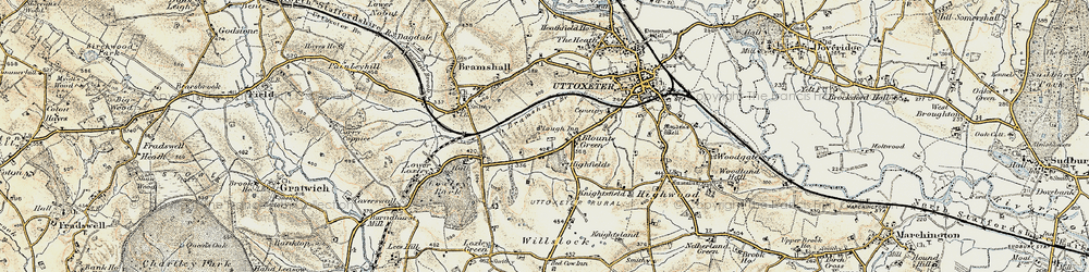 Old map of Blount's Green in 1902