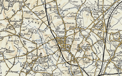 Old map of Bloxwich in 1902