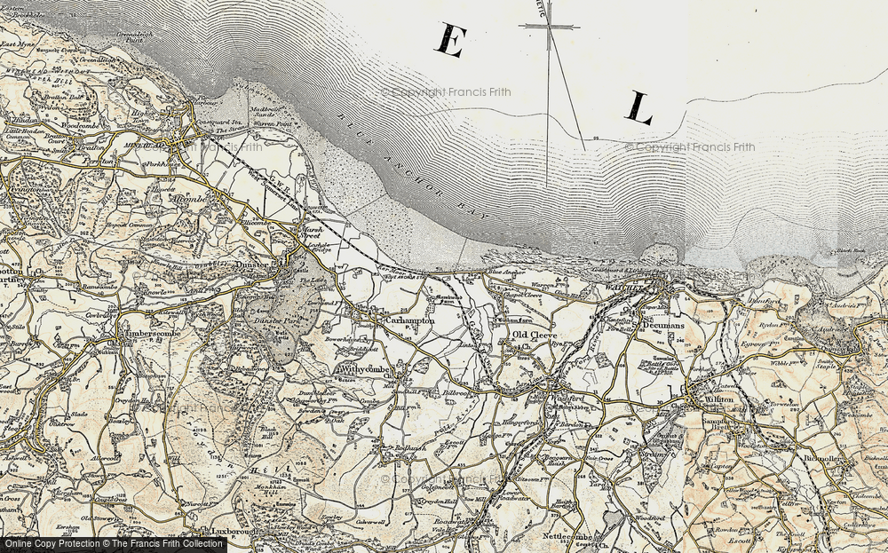 Old Map of Blue Anchor, 1898-1900 in 1898-1900