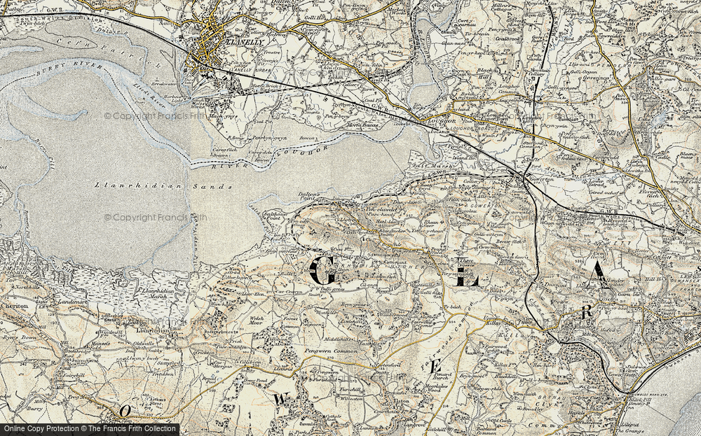 Old Map of Historic Map covering Cerrig Mân in 1900-1901