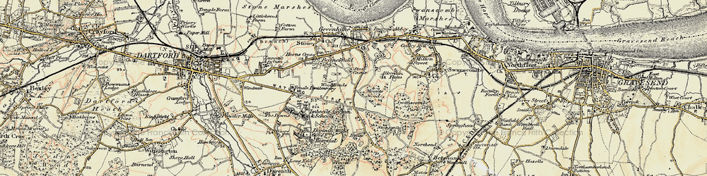 Old map of Bluewater in 1897-1898