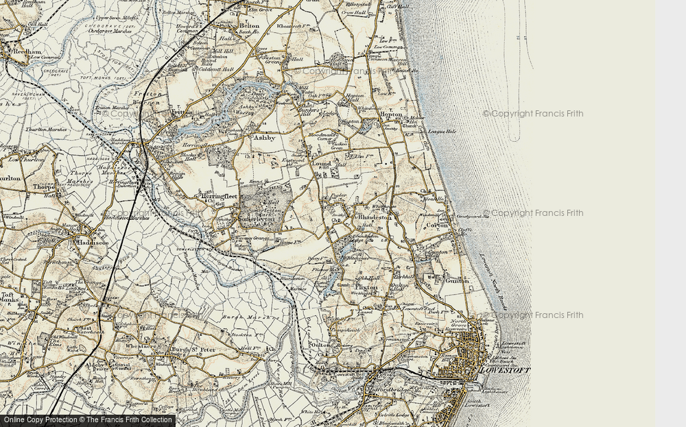Old Map of Blundeston, 1901-1902 in 1901-1902
