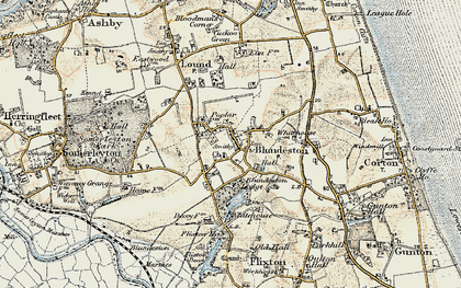 Old map of Blundeston in 1901-1902
