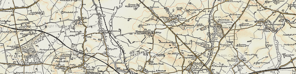 Old map of Blunsdon Hill in 1898-1899