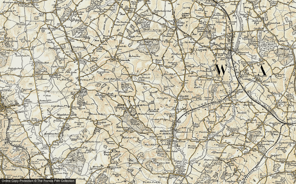 Old Map of Blunt's Green, 1901-1902 in 1901-1902
