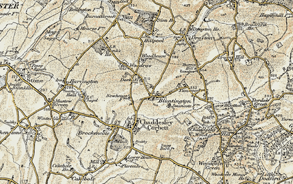 Old map of Bluntington in 1901-1902