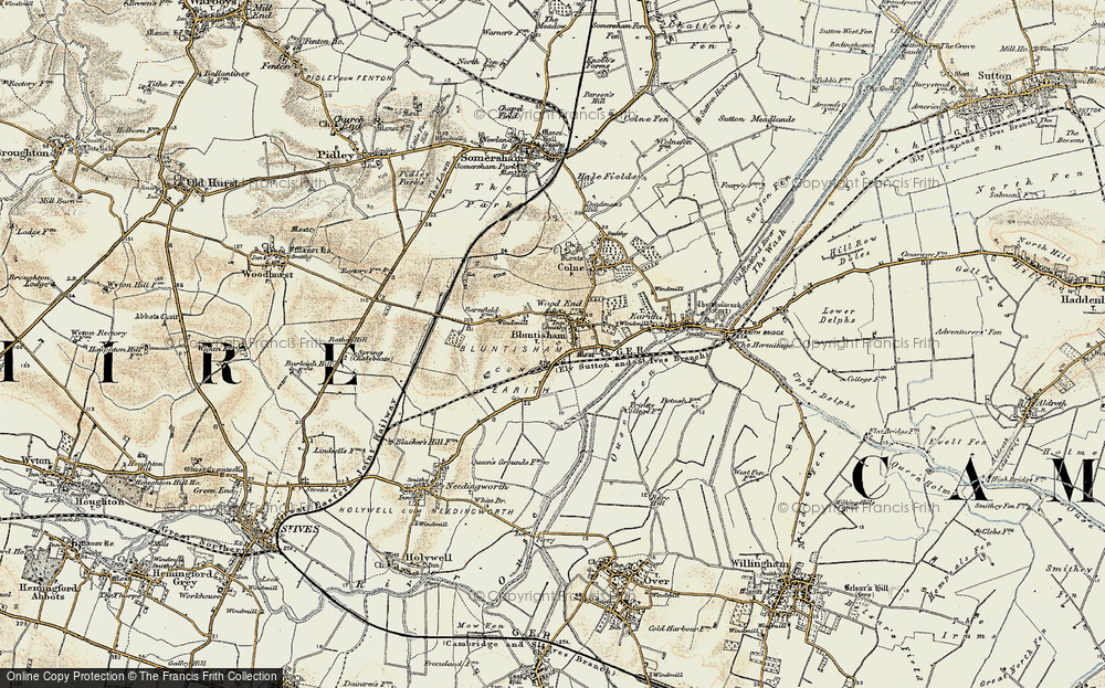 Old Map of Bluntisham, 1901 in 1901