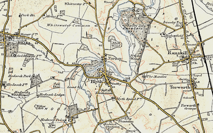 Old map of Blyth Services in 1903