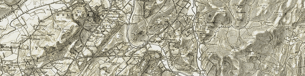 Old map of Blyth Bridge in 1903-1904