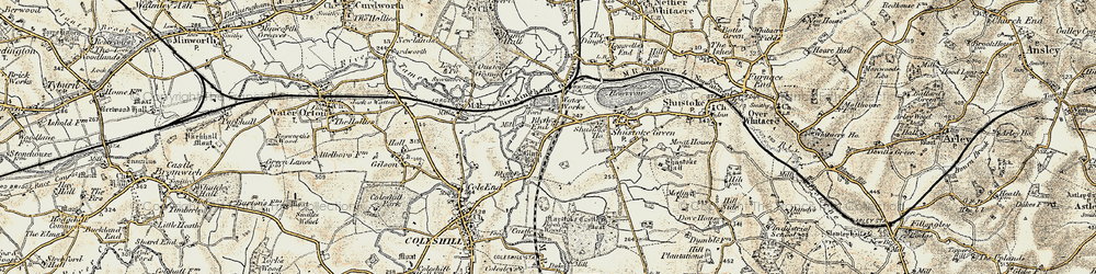 Old map of Blyth Hall in 1901-1902