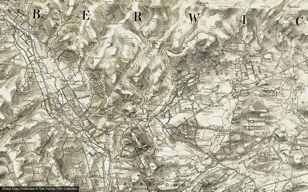 Old Map of Historic Map covering Braidshawrig in 1903-1904