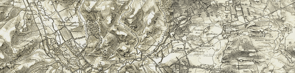 Old map of Wheel Burn in 1903-1904