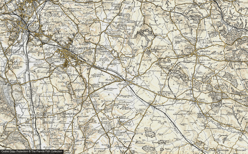 Old Map of Blythe Bridge, 1902 in 1902