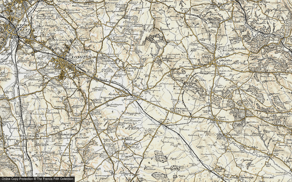 Old Map of Blythe Marsh, 1902 in 1902