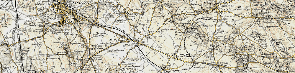 Old map of Blythe Marsh in 1902