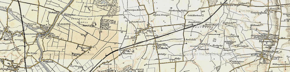 Old map of Blyton in 1903