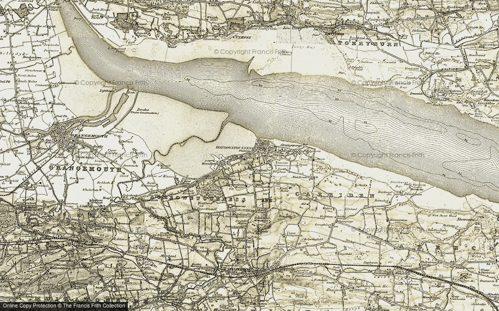 Old Map of Historic Map covering Bo'ness & Kinneil Rly in 1904-1906