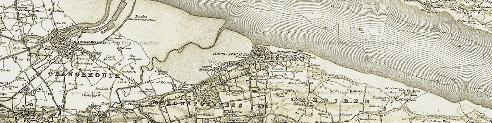 Old map of Bo'ness in 1904-1906