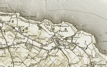 Old map of Buddo Ness in 1906-1908