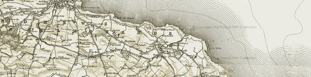 Old map of Boarhills in 1906-1908