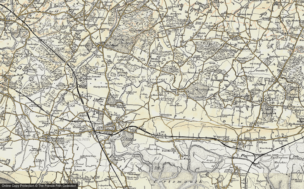 Old Map of Boarhunt, 1897-1899 in 1897-1899