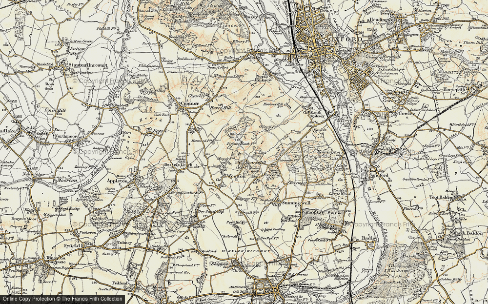 Old Map of Historic Map covering Youlbury Wood in 1897-1899