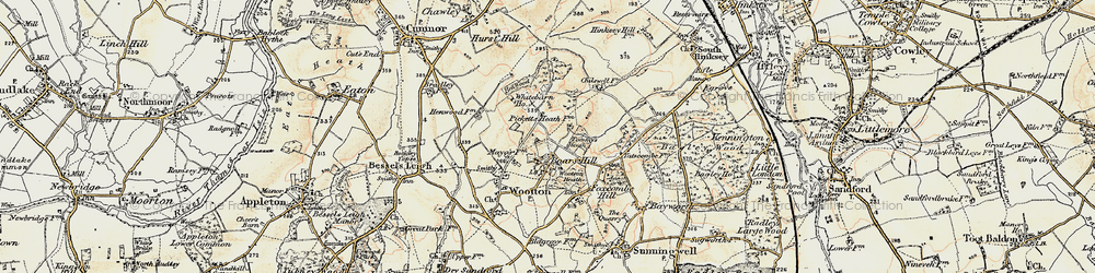 Old map of Boars Hill in 1897-1899