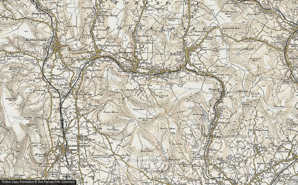 Old Map of Historic Map covering Hail Storm Hill in 1903