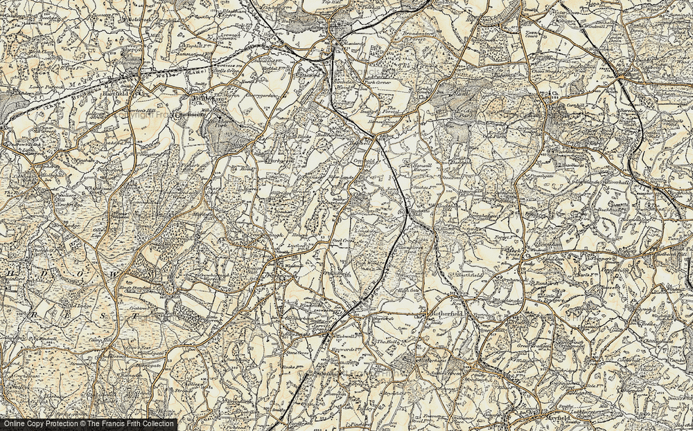Old Map of Boarshead, 1898 in 1898
