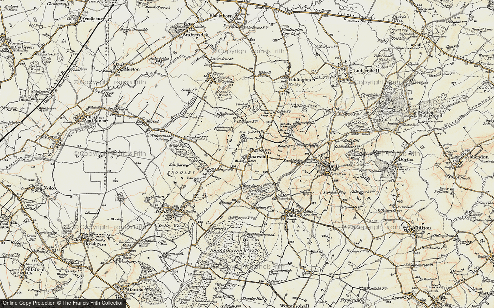 Old Map of Boarstall, 1898-1899 in 1898-1899