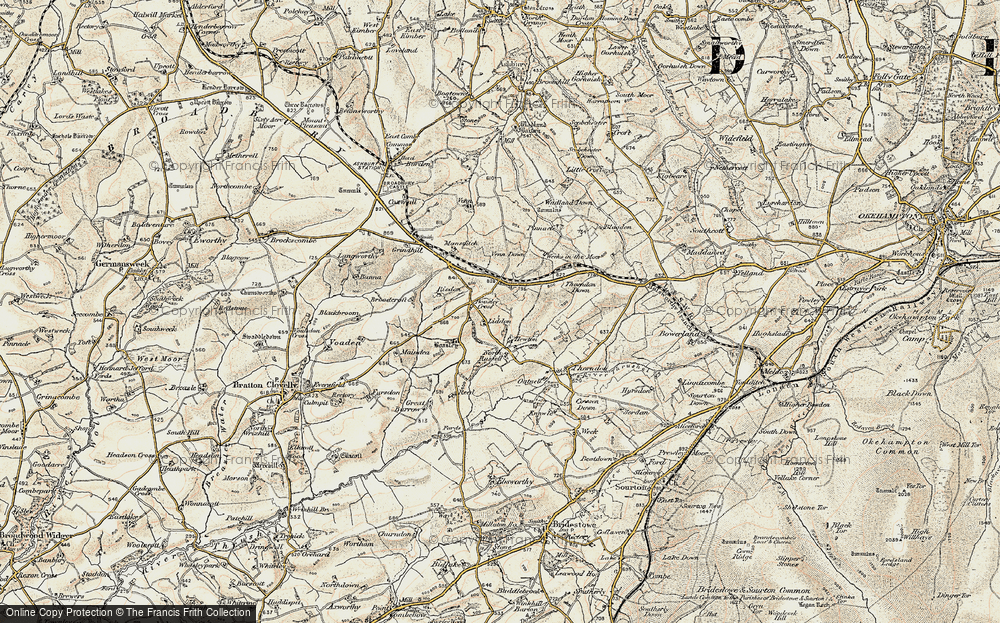 Old Map of Historic Map covering Boasley in 1900