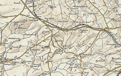 Old map of Boasley Cross in 1900