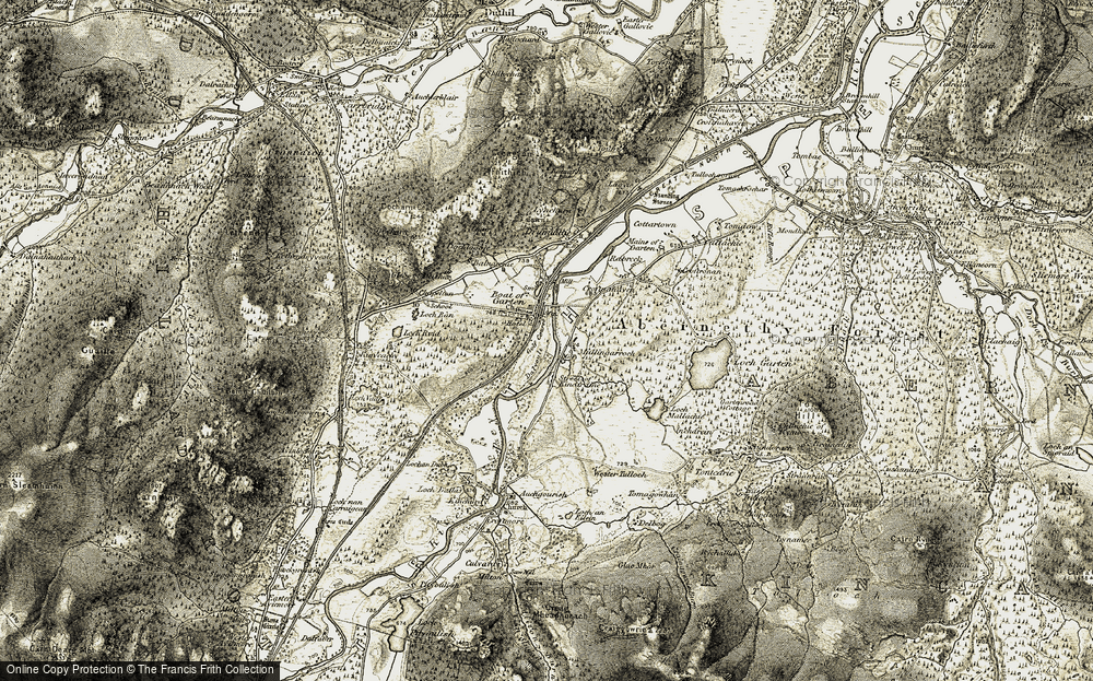 Old Map of Historic Map covering Wester Dalvoult in 1908-1911